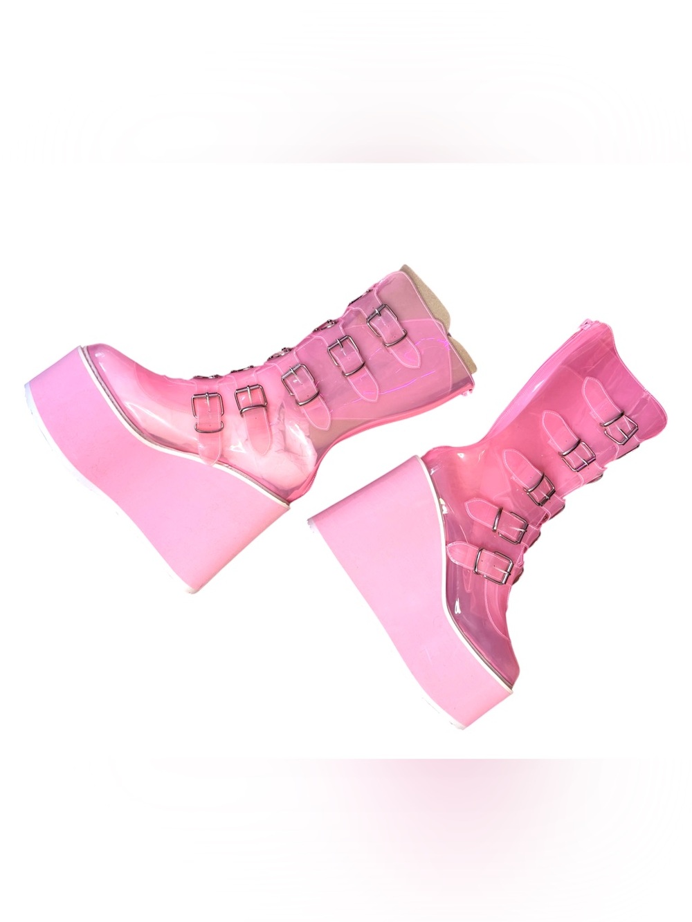 Demonia pvc boots pink